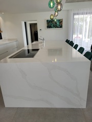 Silestone Calacatta Gold 02 Ilot Jambage onglet